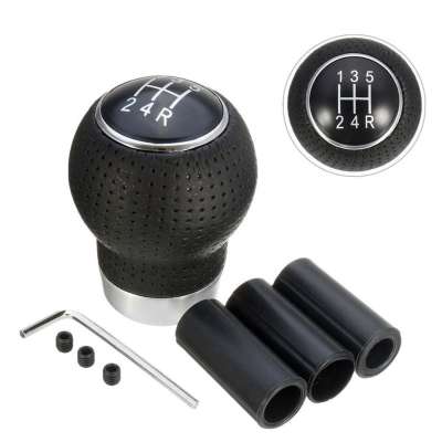 5 Speed Universal Shifter Lever Black Red Blue Leather Pu Aluminum At Car Gear Shift Knob